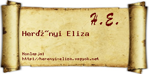 Herényi Eliza névjegykártya